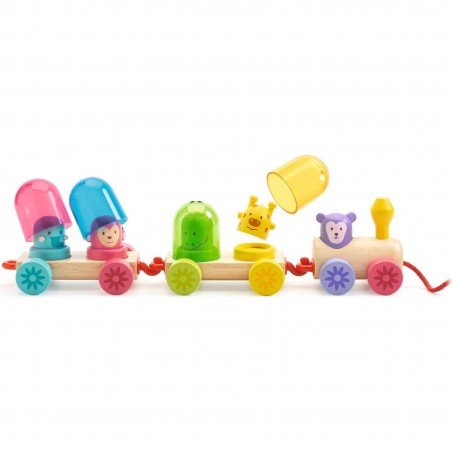 Train en bois - Rainbow Train - Apprentissage des couleurs - Djeco