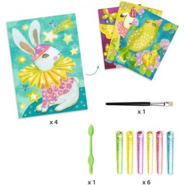 Tableaux à pailleter - Le carnaval des animaux - Djeco