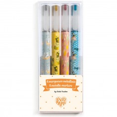 4 Marqueurs métalliques Elodie - Lovely paper - Djeco