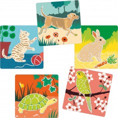 Pochoirs Chien, Chat, Lapin, Tortue - Petits compagnons - Djeco 2