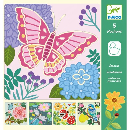 Pochoirs Papillon, Coccinelle, Oiseaux - Ailes du jardin - Djeco