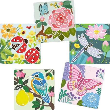 Pochoirs Papillon, Coccinelle, Oiseaux - Ailes du jardin - Djeco