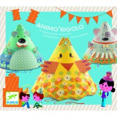 Chapeaux enfant - fête Anniversaire - Animo Rigolo (8 pièces) - Djeco 2