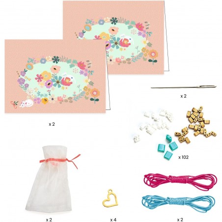 Bracelets et cartes d'amitié à fabriquer - Tila et Fleurs - Djeco