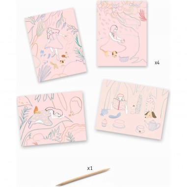 Cartes à gratter pastel - Le Pique Nique - Djeco