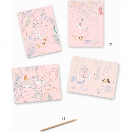 Cartes à gratter pastel - Le Pique Nique - Djeco