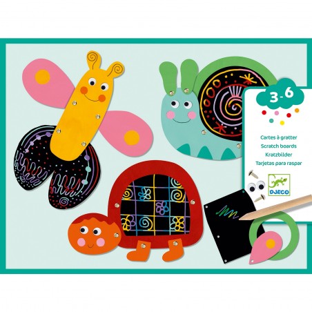 Cartes à gratter - gratte les animaux rigolos - Djeco