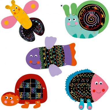 Cartes à gratter - gratte les animaux rigolos - Djeco