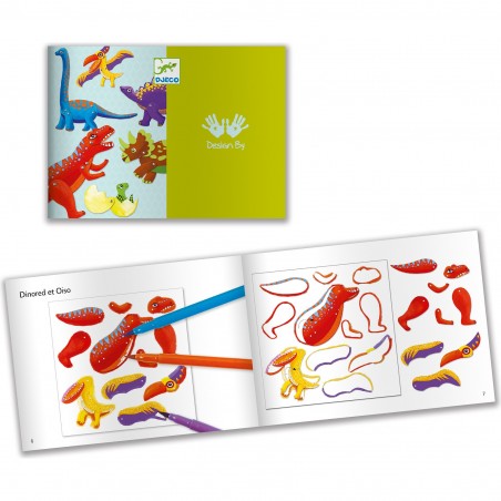 Peinture et Fabrication - Petits pantins dinosaures - Djeco