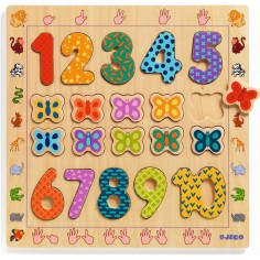 Puzzle 20 pièces en bois - Les chiffres de 1 à 10 - Djeco