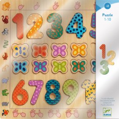 Puzzle 20 pièces en bois - Les chiffres de 1 à 10 - Djeco 2