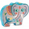 Puzzle Silhouette 24 pièces : Haathee, éléphant d'Asie - Djeco