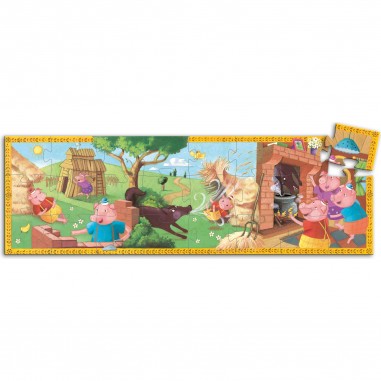 Puzzle silhouette - 24 pièces - Les trois petits cochons - Djeco