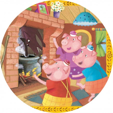 Puzzle silhouette - 24 pièces - Les trois petits cochons - Djeco