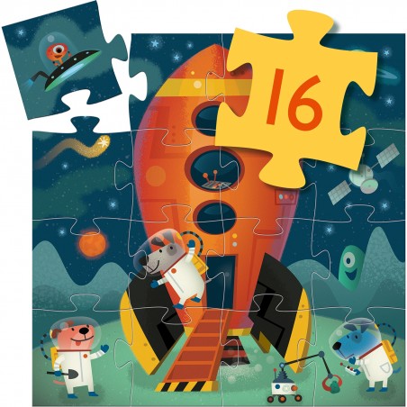 Puzzle 16 pièces : Navette spatiale - Djeco