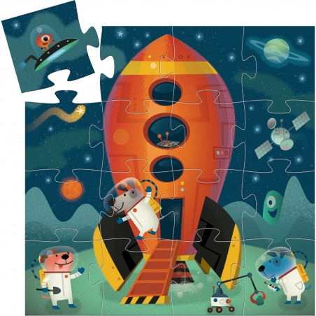 Puzzle 16 pièces : Navette spatiale - Djeco