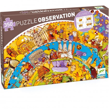 Puzzle 350 pièces rond - Puzzle observation : Histoire - Djeco
