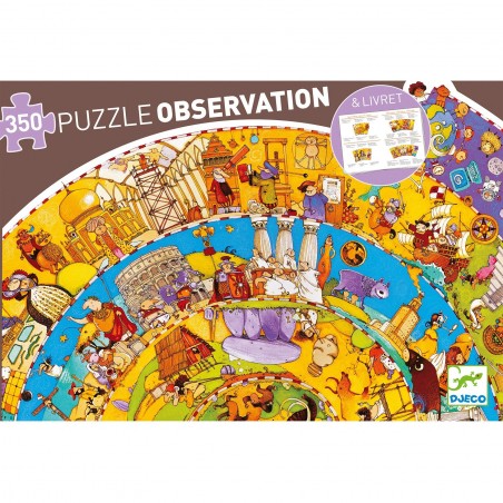 Puzzle 350 pièces rond - Puzzle observation : Histoire - Djeco