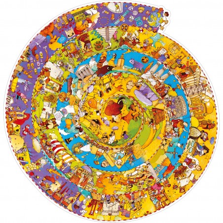 Puzzle 350 pièces rond - Puzzle observation : Histoire - Djeco