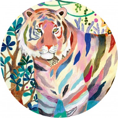 Puzzle 1000 pièces panoramique Gallery : Rainbow Tigers - Djeco