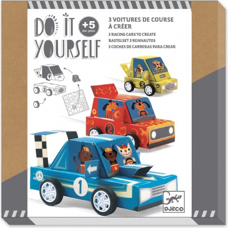3 voitures de course à créer - Do it Yourself - Djeco
