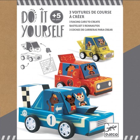 3 voitures de course à créer - Do it Yourself - Djeco