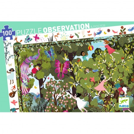 Puzzle 100 pièces : Observation : Jeux au jardin - Djeco