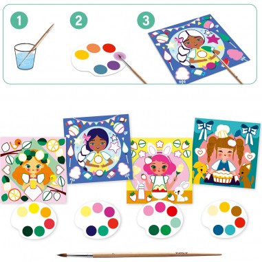 Cartes d'activités fille - Peinture - Le goûter - Djeco
