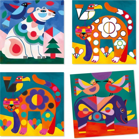 Cartes à peindre - Peinture gouache - Le bestiaire - Djeco