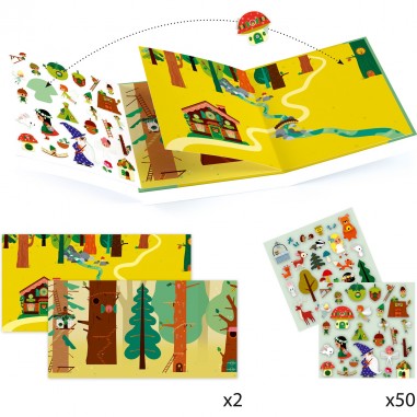Stickers, Autocollants repositionnables : La forêt magique - Djeco