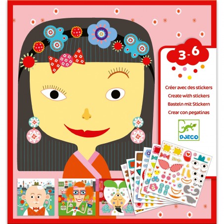 Stickers - Créer des visages : Tous différents - Djeco