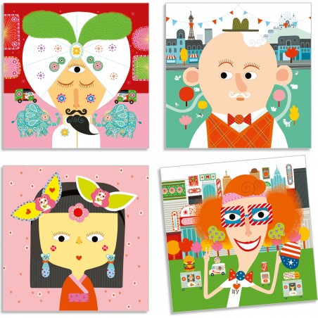 Stickers - Créer des visages : Tous différents - Djeco