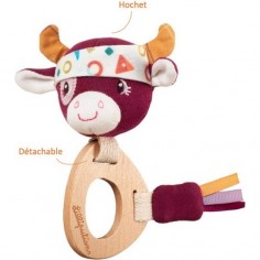 Vache Rosalie - hochet en bois éco - Lilliputiens
