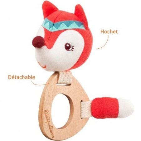 Alice le Renard - hochet en bois éco - Lilliputiens