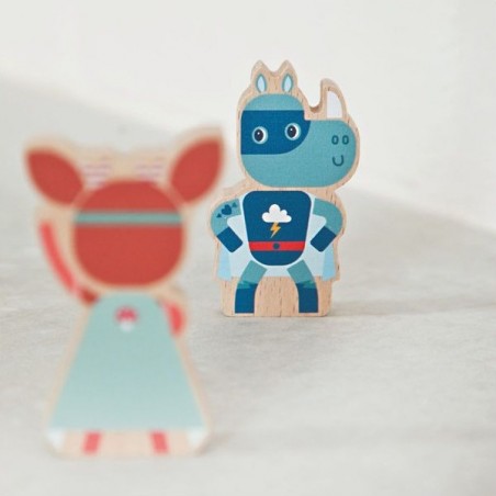 Figurines en bois supers héros - Lilliputiens