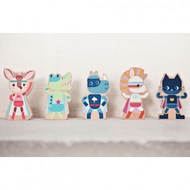 Figurines en bois supers héros - Lilliputiens