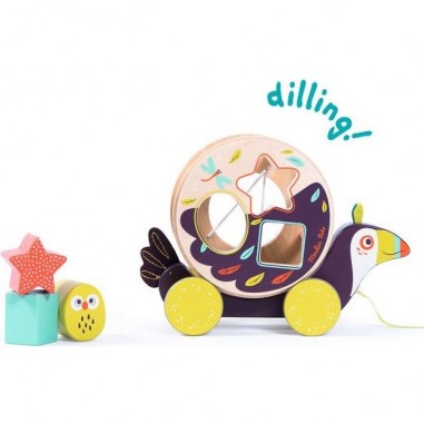 Toucan boite à formes - Jouet à tirer - Dans la jungle - Moulin Roty