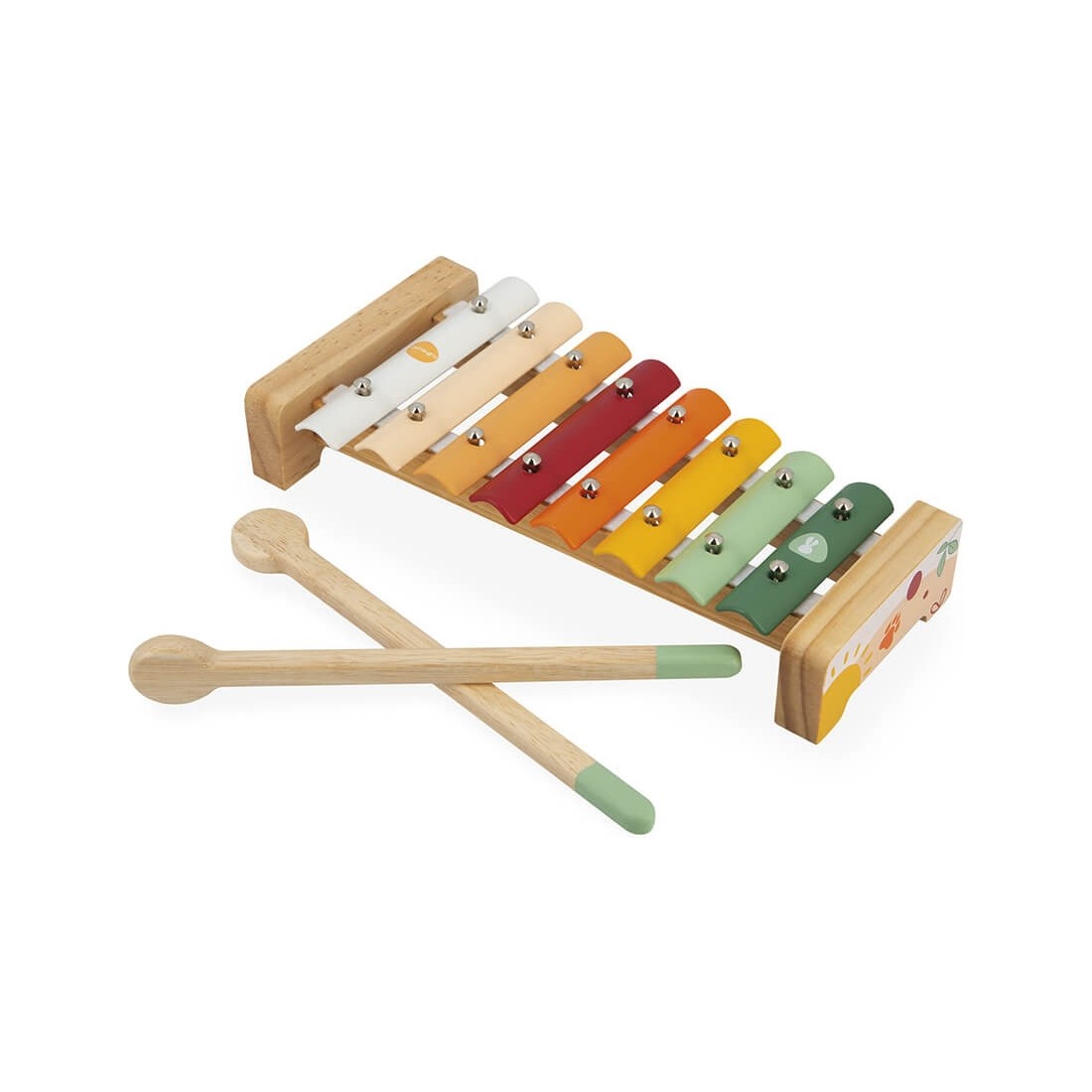 Lot de 12 castagnettes musicales en bois pour le bricolage et la salle de  classe (multicolore)