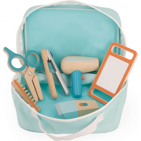 Mallette du coiffeur - Peigne, Sèche cheveux, tondeuse, miroir - Janod