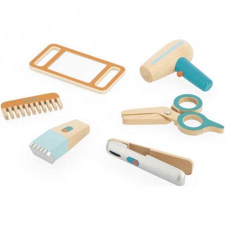 Mallette du coiffeur - Peigne, Sèche cheveux, tondeuse, miroir - Janod